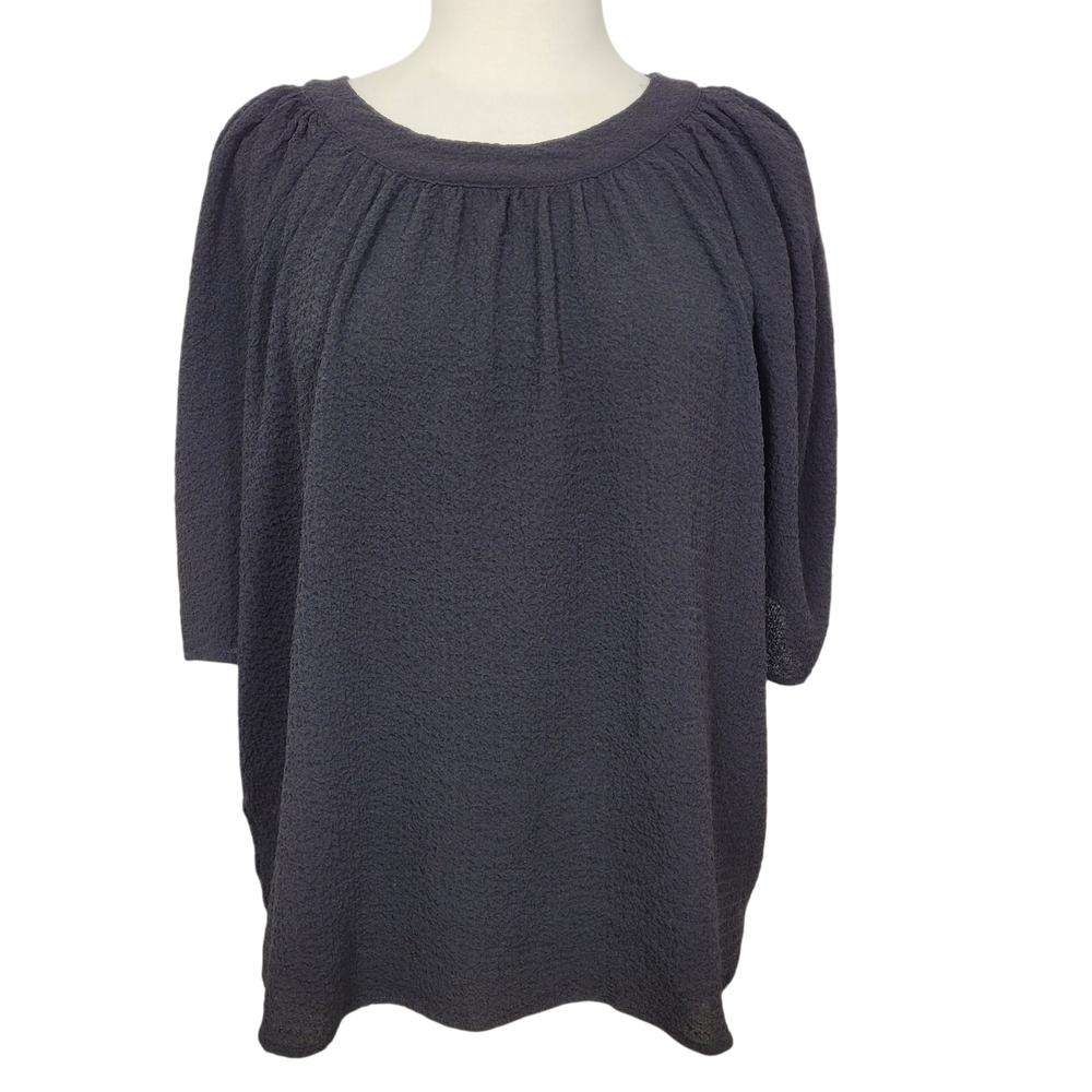 Calvin Klein Women's Black Textured Blouse Size L/XL